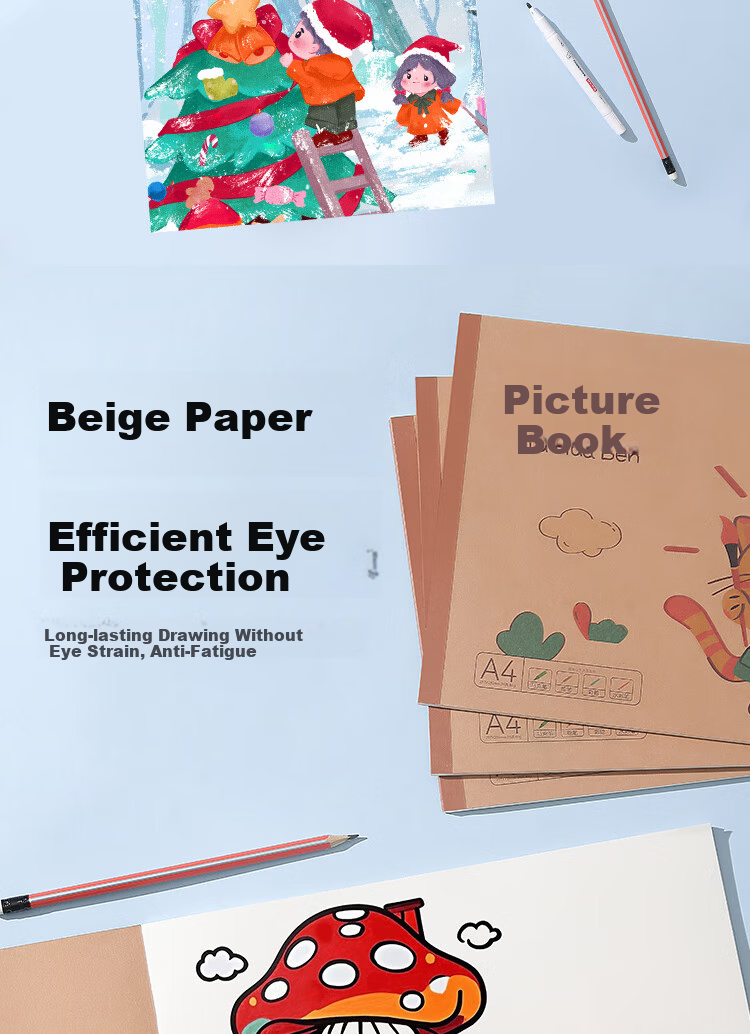 JD Jingzao 5-Pack A4 20-Sheet Children's Art Drawing Books for Elementary and Middle School Students 4