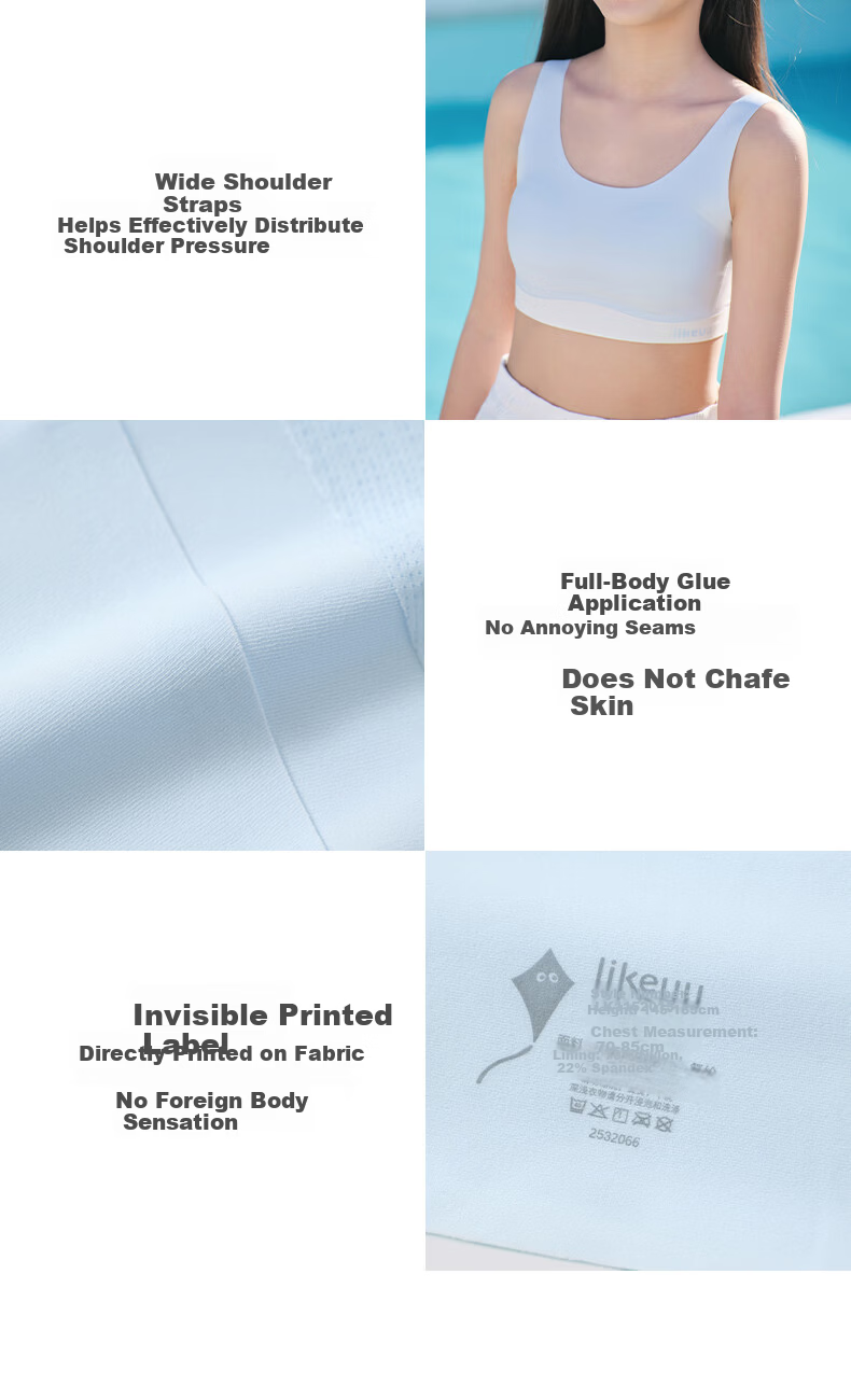 Like UU Girls' Breathable Sports Bra Colorblock Tube Top Vest for Developing Children 11