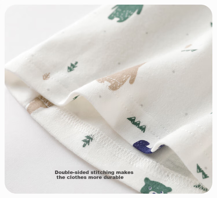 YUZHAOLIN Children's Autumn Underwear Set, Boys And Girls Inner Wear, Cotton Pajamas for Young Kids, Strawberry Pattern, Good Bear Desig 16