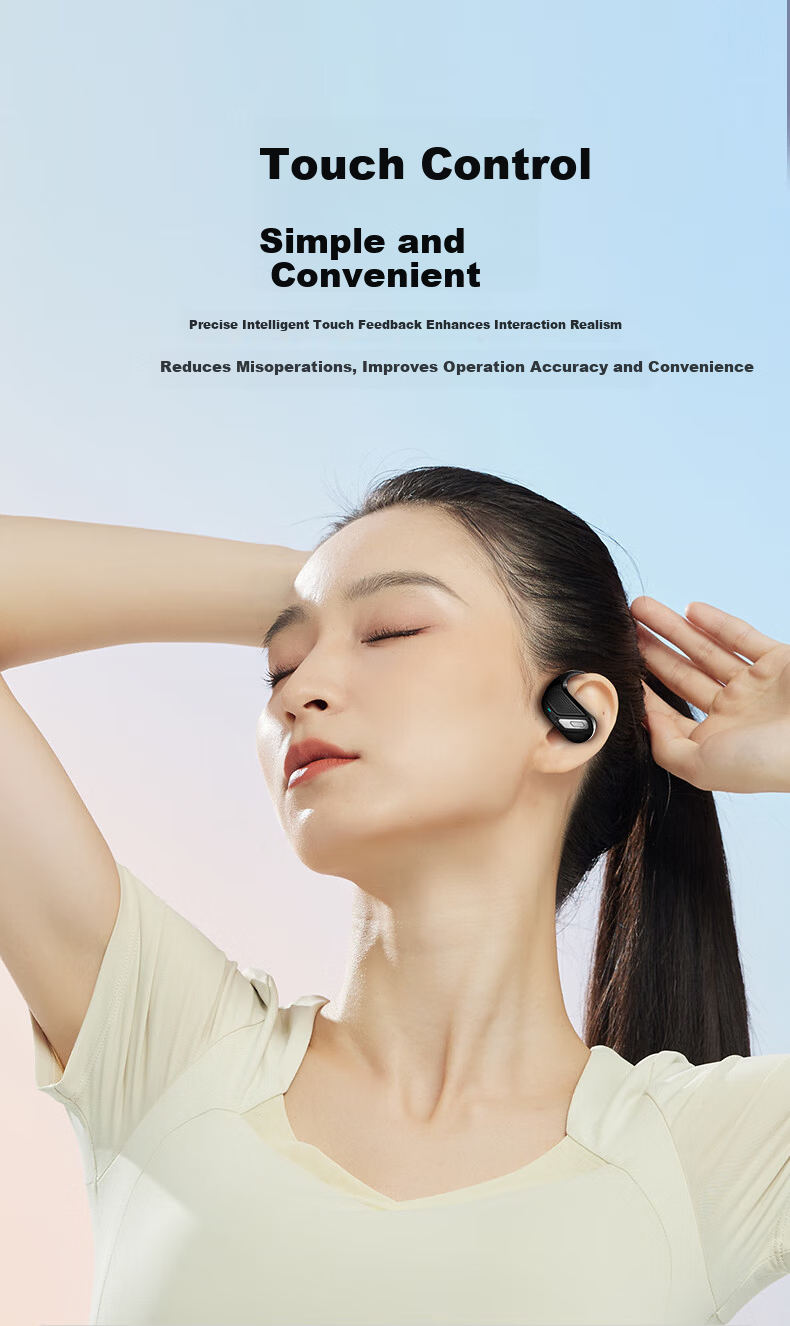 SE SOBAST 2026 New Open-Ear Clip-On Bluetooth Earphones Long Battery Life Non-In-Ear Running Music Call for Apple Huawei Xiaomi M169 Blue 520 Gift 9