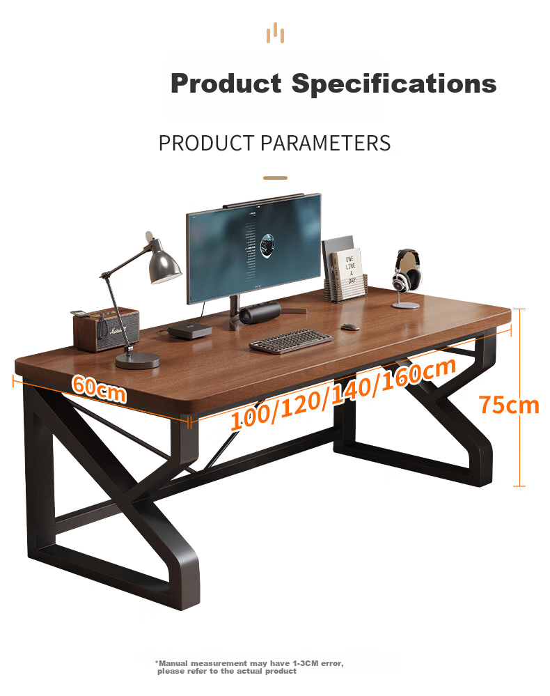 Jingkun Computer Desk Gaming Desk Solid Wood Desktop Study Writing Game Long Table for Home Office 10