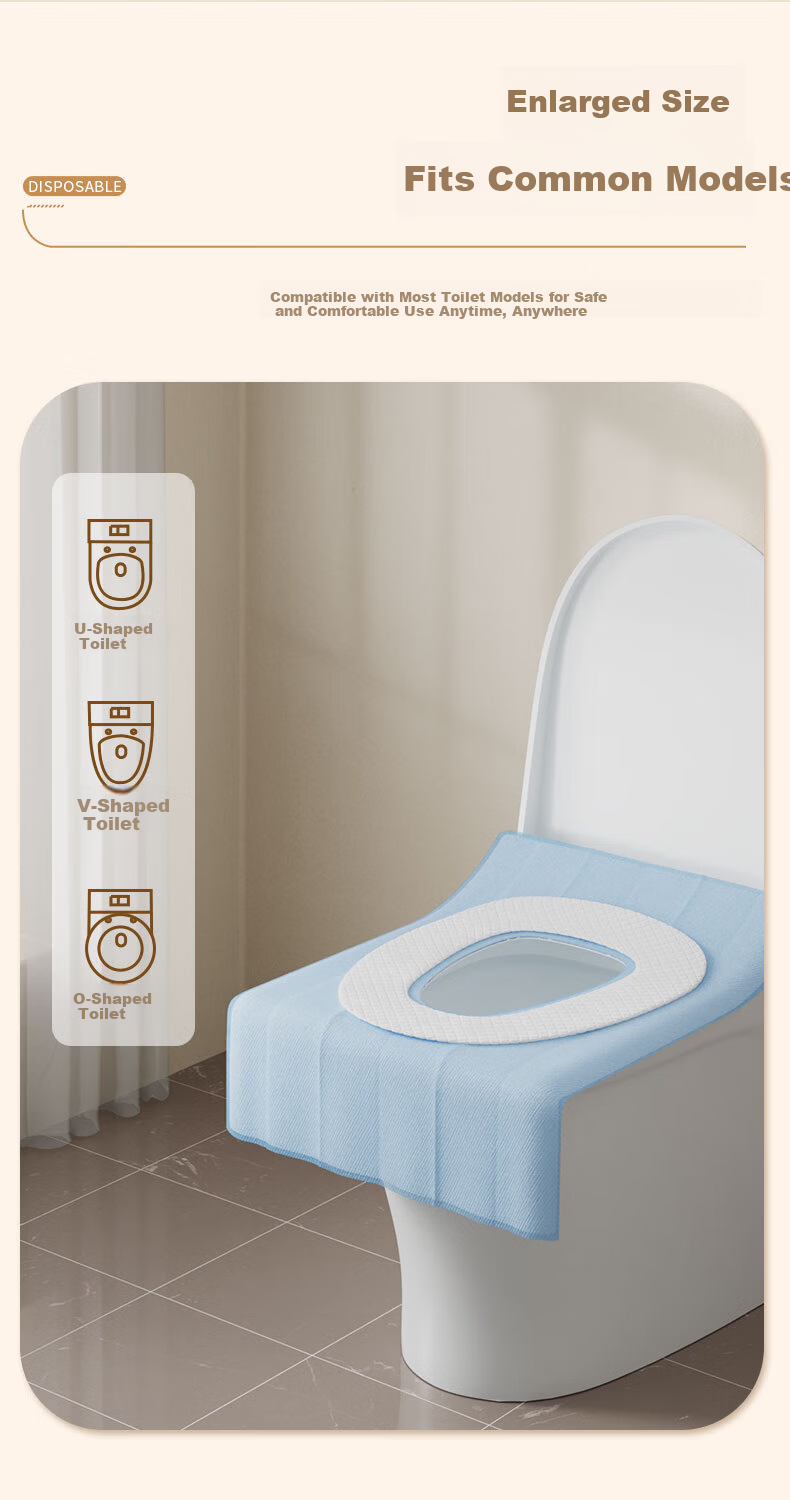 Baicaoyuan Disposable Toilet Seat Covers 7A Antibacterial Full Coverage Waterproof Travel Toilet Seat Covers Thickened Individually Packaged 30 Pieces 10