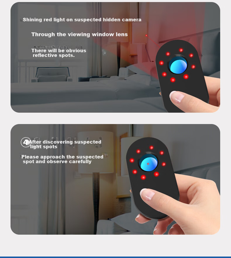 Masentek S001 Camera Detector Hotel Anti-Peeping Infrared Detection Device Anti-Surveillance Signal Scanner Intelligent 15