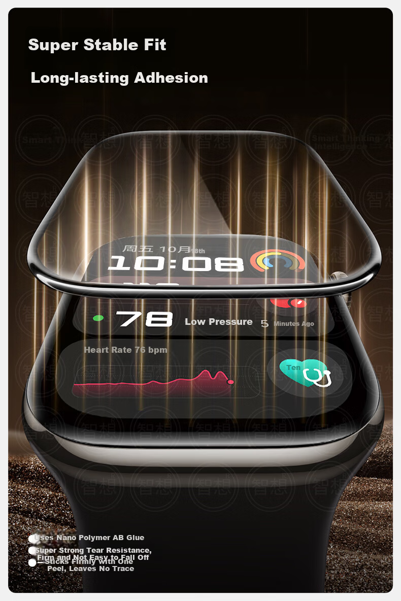 Iboann Huawei Watch D2 Full Screen Protective Film Tempered Glass Anti-Fingerprint Coated Crystal Curved Screen Protector 2-Pack 8