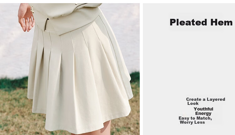 Semir Women's Summer Short Pleated Skirt Asymmetric Shoulder Split Top 2026 Sexy Two-Piece Set 109326117005 10