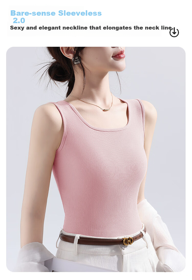 Urban Beauty Pure Cotton Basic Camisole Slim Fit Thin Vest Top for Women Innerwear Outerwear 4