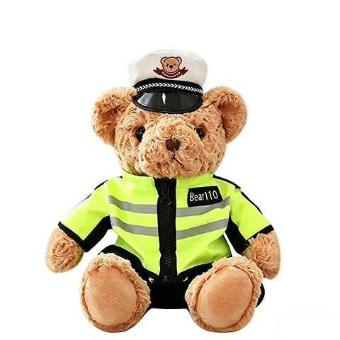 Aishang Bear Traffic Police Bear Plush Toy Police Firefighter SWAT Plush Toy for Kids Boys Girls Birthday 520 Gift