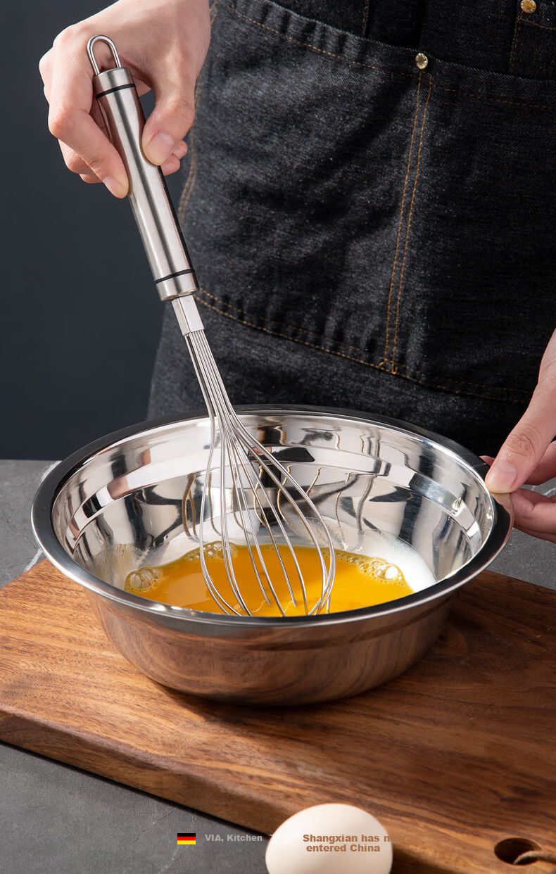 Newair Food Grade 316 Stainless Steel Mixing Bowl Thickened Flat Bottom Kitchen Bowl for Beating Eggs and Dough 11