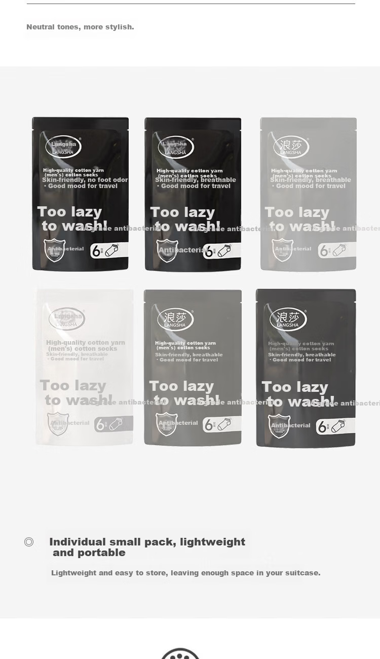 LangSha Disposable Socks for Men And Women, No-Wash Daily-Use Socks, Short Socks, 7A Antibacterial Deodorant Socks, Portable Travel Socks, Men's Mid-Calf Cotton Socks 10