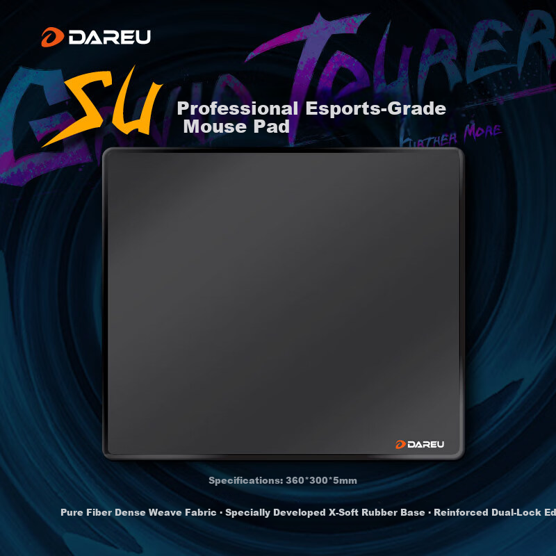 Dareu Su Gaming Mouse Pad FPS Competitive Smooth Neutral Large Office Desk Mat Valorant CSGO 360x300x5mm Rubber Base Black