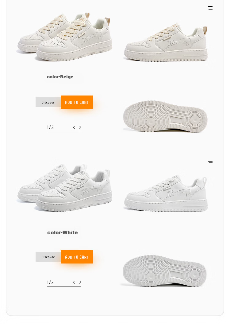 Guirenniao Men's Casual Lightweight Skateboarding Sneakers White Size 39 18