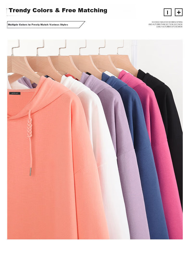 Jeanswest Women's Fleece-Lined Hoodie Winter Warm Thickened Loose Fit Small Size Cream XL 8