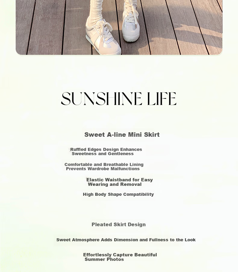 LangSha White Summer Skirt for Women High-Waist A-Line Ballet Style Puffy Cake Skirt with Anti-Exposure Lining 2