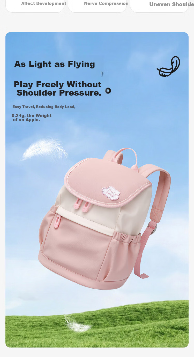 GOLF Kids Lightweight Breathable Kindergarten Backpack Outdoor Travel School Bag for Boys and Girls Parent-Child Backpack 8