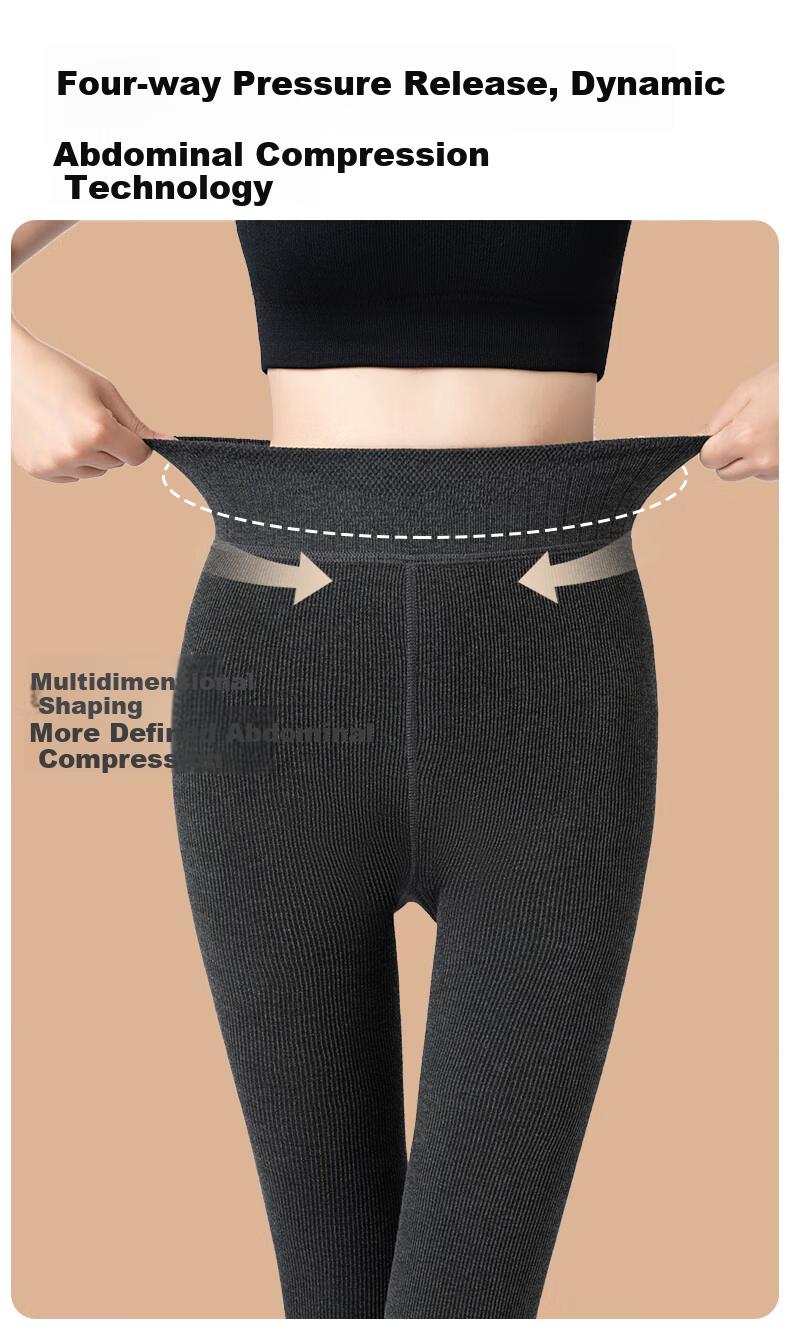 LangSha Women's Autumn Winter Thickened Fleece Lined Shark Skin Leggings Yoga Pants ZT8911 2