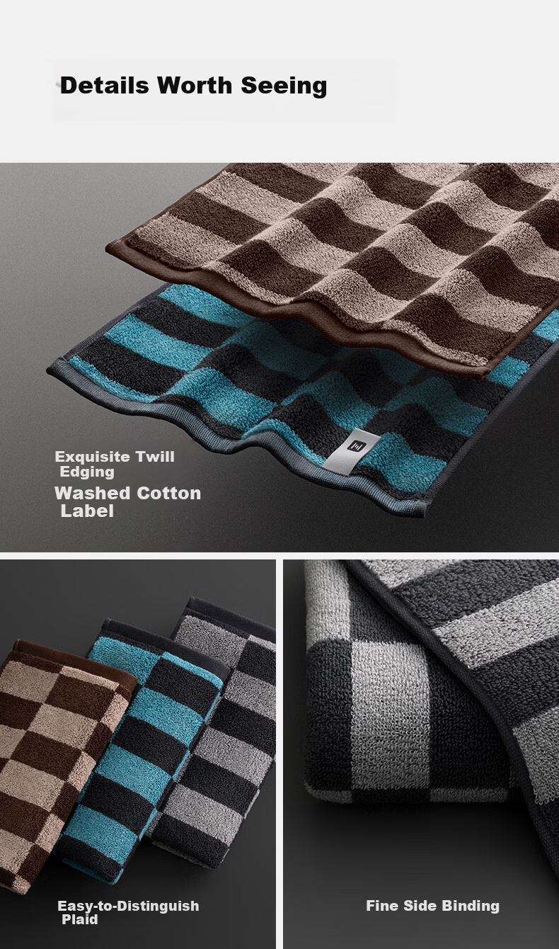 Zui Shenghuo Men's Pure Cotton Towel 2025 New Thickened Antibacterial Absorbent Face Towel Gray Blue 12