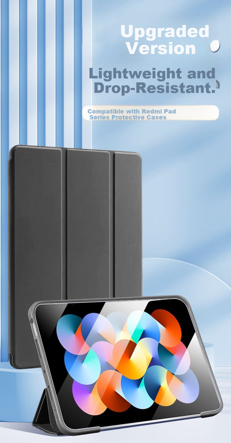 Gnoson Compatible with Redmi Pad SE 11-inch 2023 Case Xiaomi Redmi Tablet Protective Cover Foldable Full-Body Leather Smart Sleep Blue 1