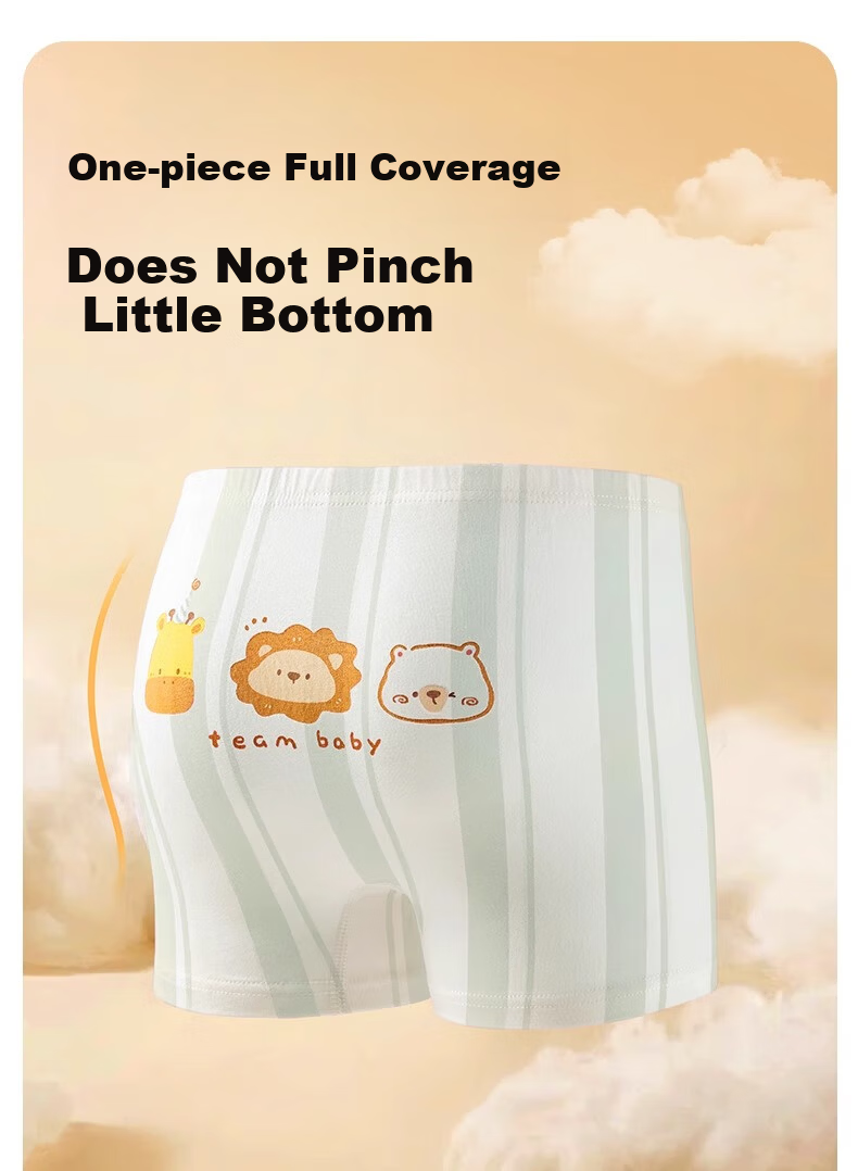 AIBEDILA Boys' Underwear, No Wedgie, for Older Children, 7A Antibacterial Underwear, Baby And Teen Boxer Briefs, 4-Pack, Size 130 12