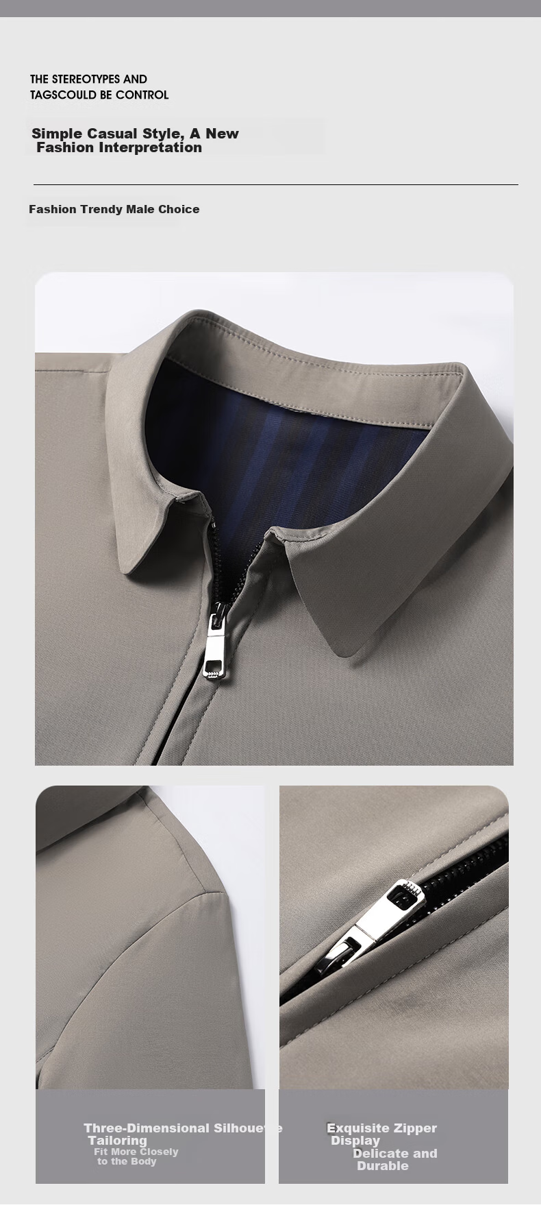 ROMON Men's Business Casual Lapel Jacket Office Style Executive Coat Middle-aged and Elderly JK36 Black L 3