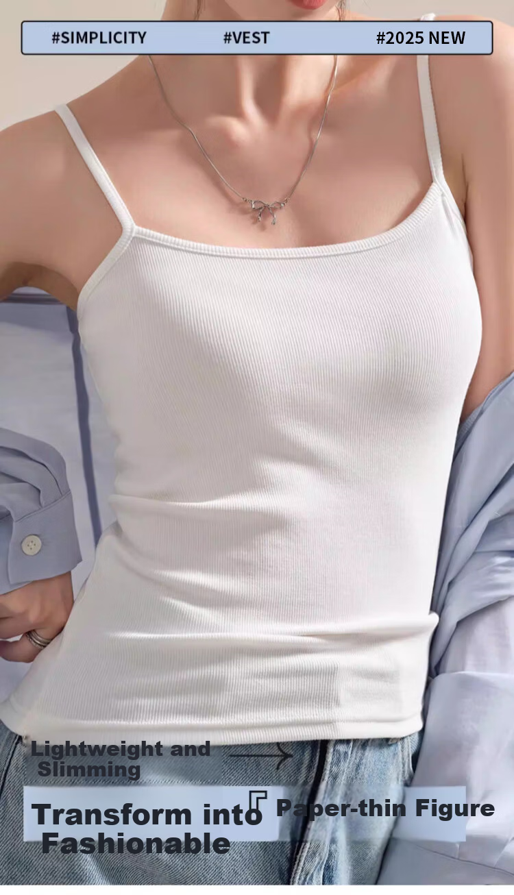 GUJIN Cotton Blend Women's Camisole Vest No Padding Base Layer Top Outerwear Blazer Inner Wear XL 1