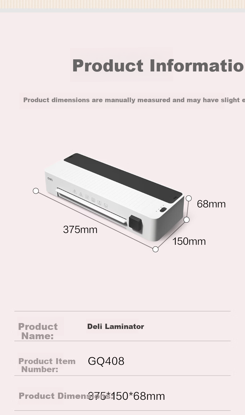 Deli Laminator A4 Photo Laminating Machine for Home And Office Use, Picture Laminating Machine, Film Laminator, Lamination Press with Laminating Pouches, Not A Vacuum Packaging Machine, Blue 10