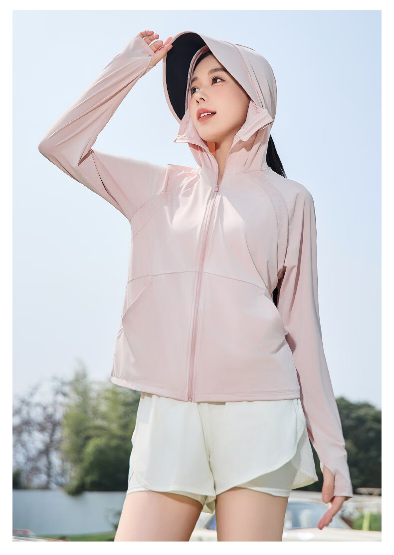 Combo Women's Outdoor Summer Breathable Ice Silk UV Protection High SPF Cooling Hooded Sun Protection Jacket 21