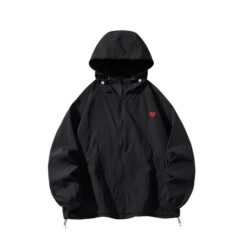 Charles Peach Heart [Wang Churan Same Style] Outdoor Skin Jacket Unisex Casual UPF50+ Sun Protection Black 2XL