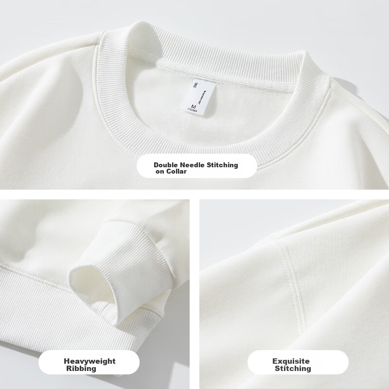 Jeanswest Men's Pullover Hoodie Spring Autumn Trendy Solid Color Breathable Comfortable White M