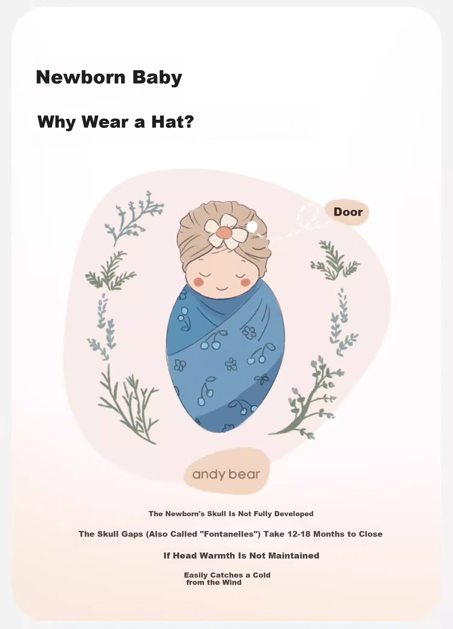 Aibedila Baby Hat Newborn Infant Seamless Cap Autumn Winter Cotton Soft Spot Protection Hat Unisex Baby Cotton Hat 0-6 Months 4