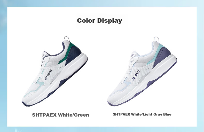 YONEX Badminton Shoes Shock Absorption Non-Slip Tennis Shoes Universal Power Cushion Fashion Sports Shoes SHTPAEX White/Green Size 44 2