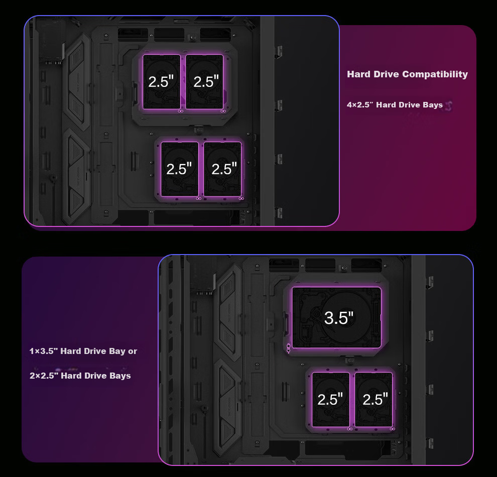ASUS ROG Phantom Gaming Case Deluxe Edition Right-Angle Tempered Glass 9.2-Inch Display Module Rotatable Fan Bracket GR801 18