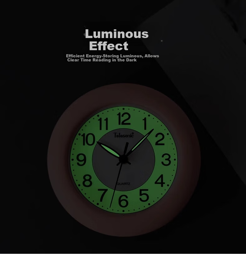 Telesonic 17cm Quartz Wall and Desk Clock, Creative Minimalist Luminous Bathroom and Living Room Clock 5