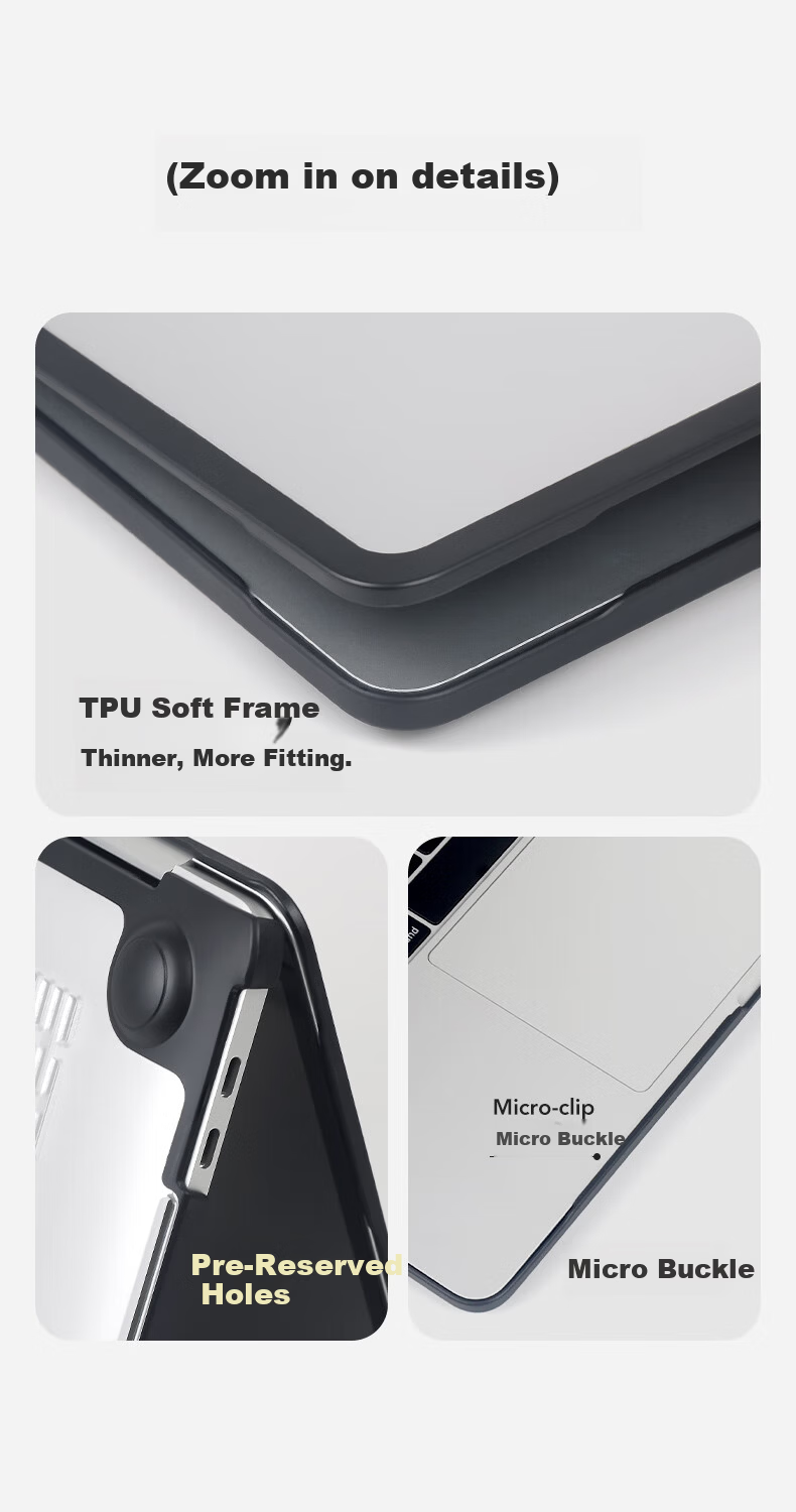 DiYiGongFang Compatible with Apple Laptop Protective Case, Macbook Air 13/13.6 Inch M5/M4/M3/M2 Ultra-Thin Protective Cover, Silicone Upgraded TPU Soft Edge Outer Shell 9