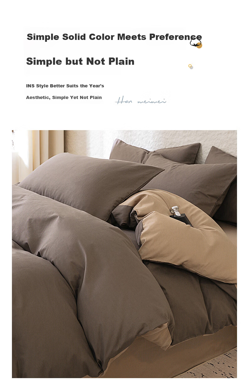 Wuyinliangpin Class A 100% Pure Cotton Duvet Cover 150*200cm Single Bed Student Dormitory Home Use Quilt Cover for 0.9/1.2m Bed 3