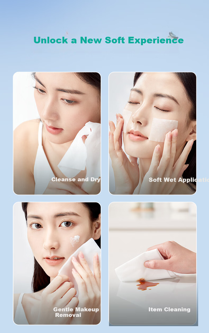 PurCotton [Sun Yingsha Edition] Facial Wipes 200 Sheets*1 Pack Wall-Mounted 100% Cotton Soft Thickened Towel 20*20CM 11