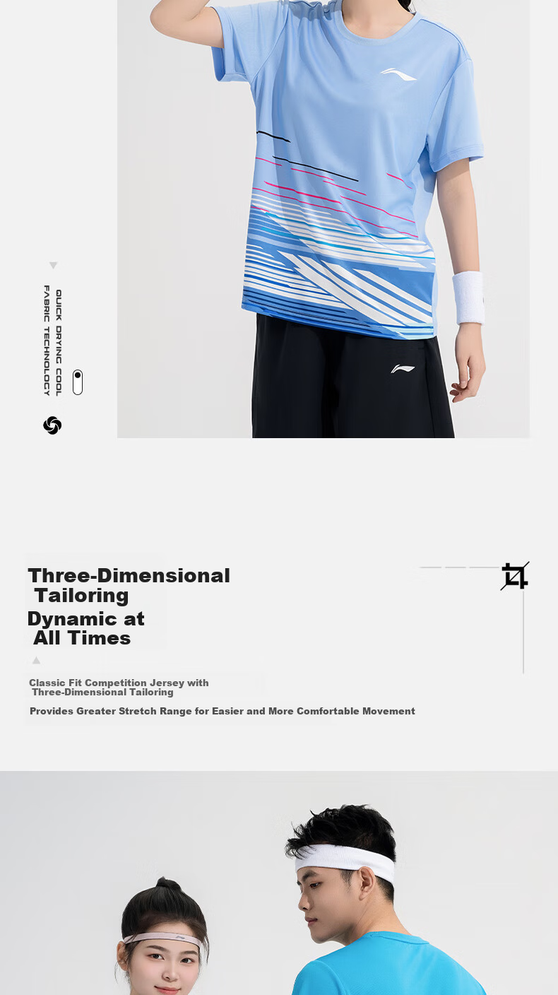 LI-NING Badminton Shirt Unisex Club Series Breathable Sweat-Absorbing Professional Sportswear 3