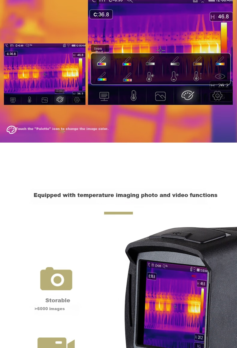 CEM DT-9887H Infrared Thermal Imager HD Floor Heating Electrical Leakage Detection Thermal Camera Touchscreen Smart Connectivity 12