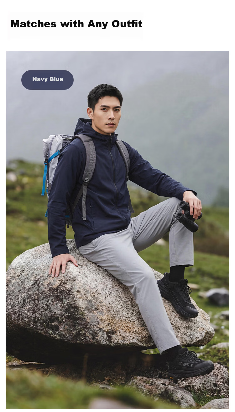JD Jingzao New Ice Silk Sun Protection Jacket Lightweight Breathable Spring Summer Thin Coat Outdoor Sports Windbreaker Navy Blue 2XL 22