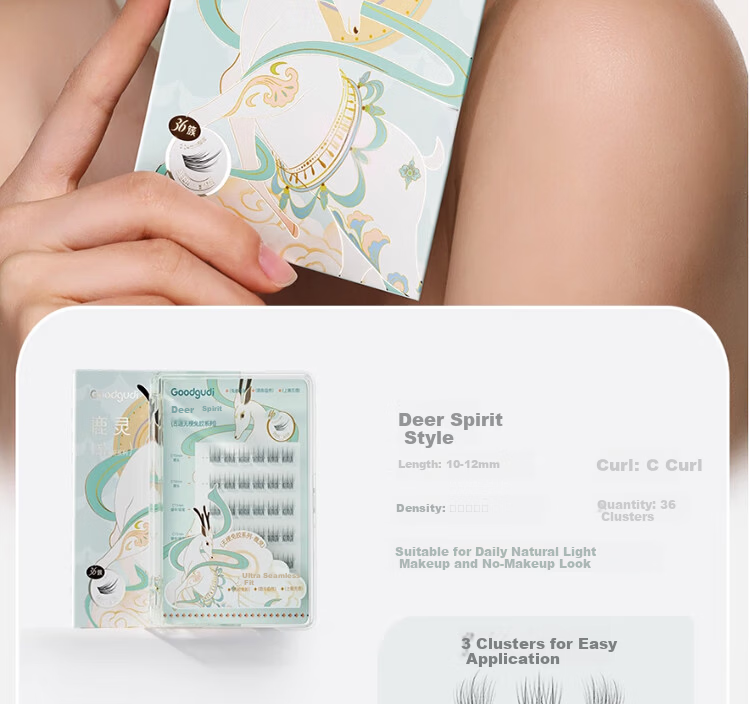 Goood 0.07mm Ultra-Fine Korean Style False Eyelashes, Individually Defined, Glue-Free, Self-Adhesive, Formaldehyde-Free, Natural Look 20