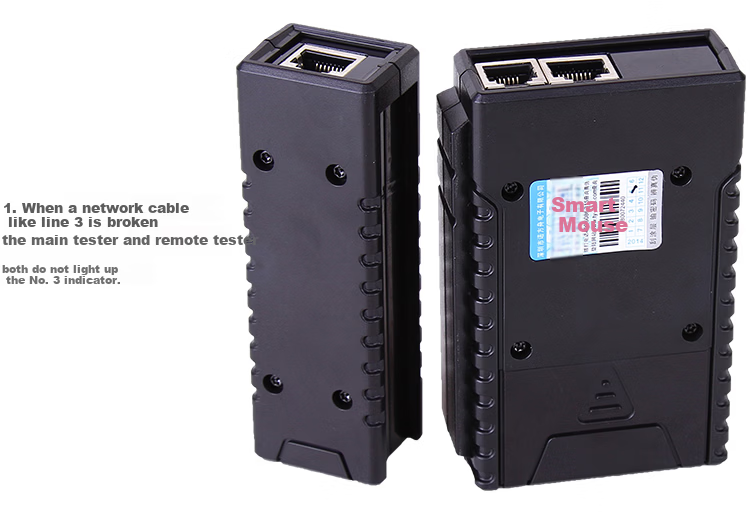 Smart Mouse NF-468 Network Tester Dual-Use Cable Tester for Network and Telephone Lines with 9V Battery Included 9