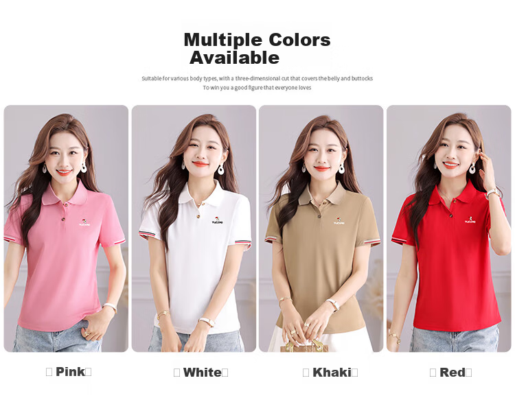 TUCANO Women's Summer New Polo Shirt Ice Silk Short Sleeve Turn-down Collar Slim Fit Sports Casual Top White 2XL 8