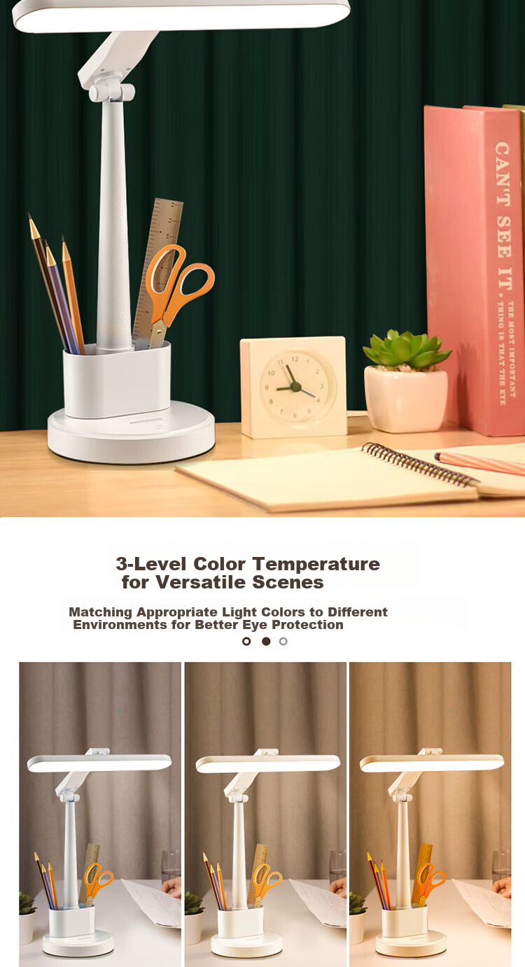 Bolanger Desk Lamp, Eye Protection, Study Lamp, Dormitory Lamp for Students, Rechargeable Table Lamp, Children's Bedroom Bedside Lamp, Reading Light 3