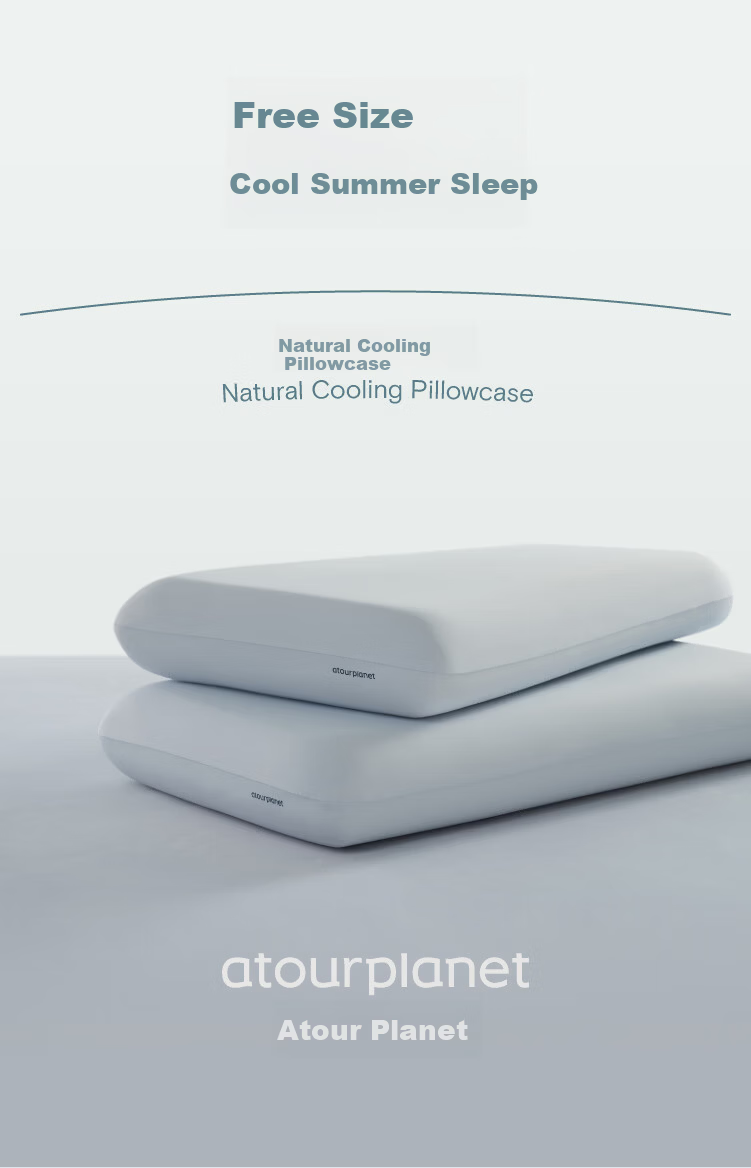 Atour Planet Natural Cooling Pillowcase Summer Breathable Sweat-Resistant Machine Washable All Sizes Light Gray Single Piece 1