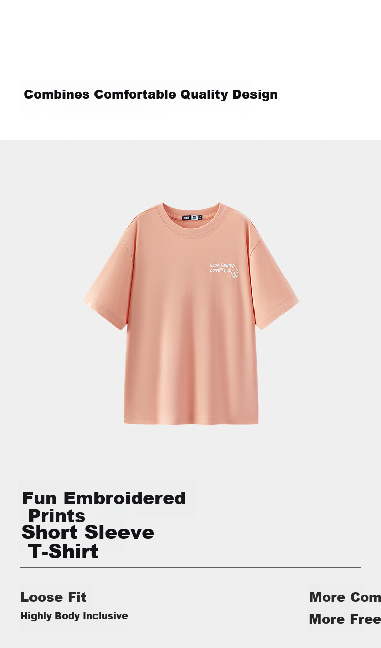 Semir Mall Style | Women's Summer Short Sleeve T-Shirt Embroidered Print Loose Drop Shoulder 2026 Boutique Clothing 101326100037 5