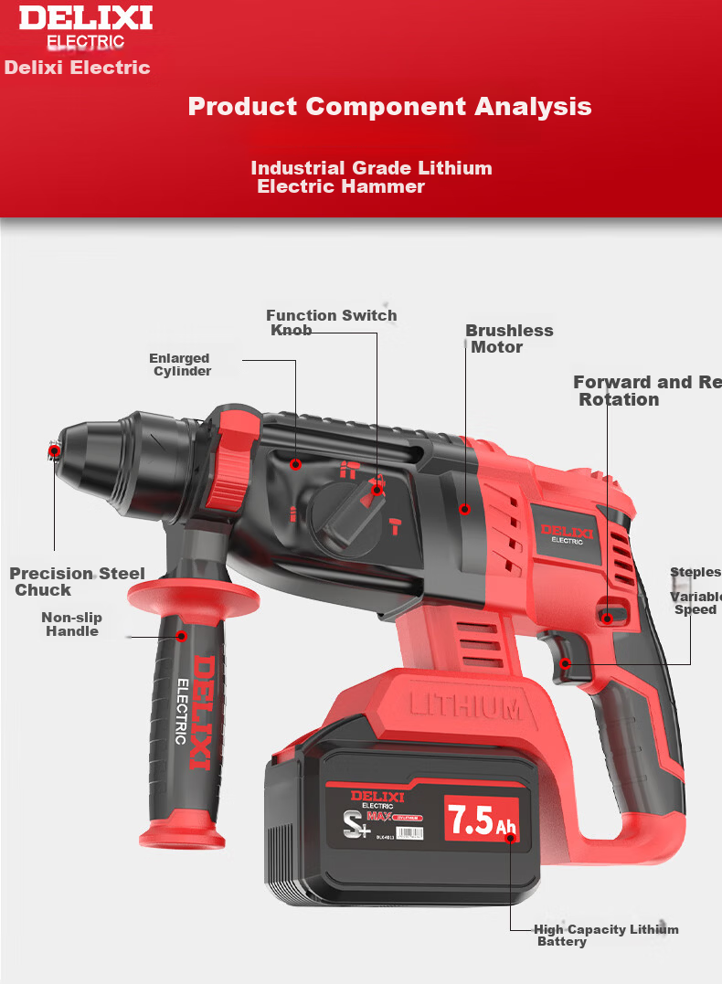 DELIXI ELECTRIC Brushless Rechargeable Lithium Battery 13