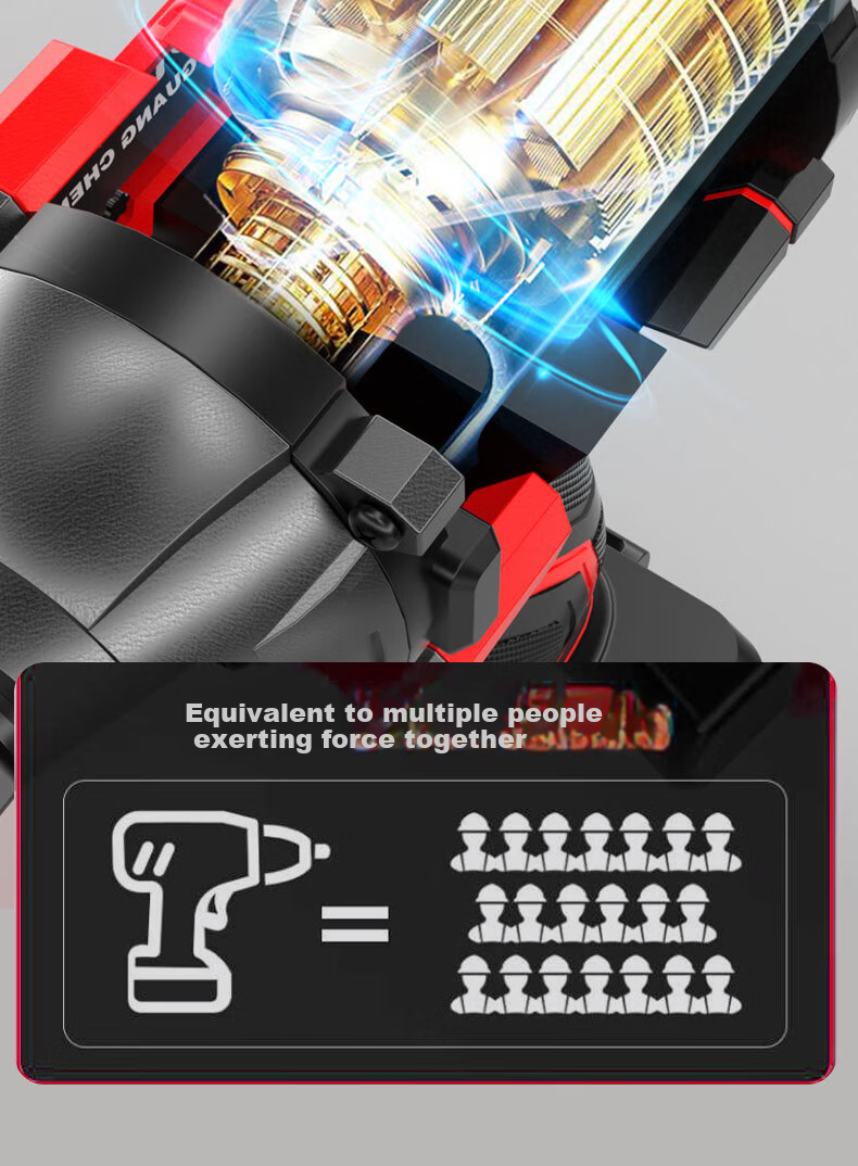 Guangchen Electric Wrench High Torque Impact Lithium Battery Wrench Air Impact Wrench Scaffold Foot Automotive Repair Socket Set Power Tools 13