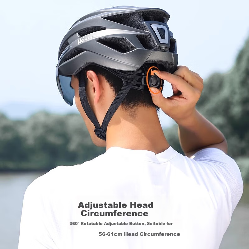 Xiqizhe Bicycle Riding Helmet with Integrated Goggles Mountain Road Bike Cycling Gear