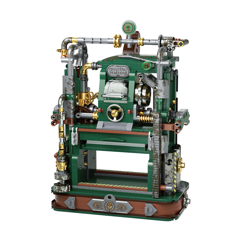Playful Valley Movable Type Printing Press Assembly Building Blocks Four Great Inventions Retro Science Educational Children's Toy Boys Birthday Holiday Gift