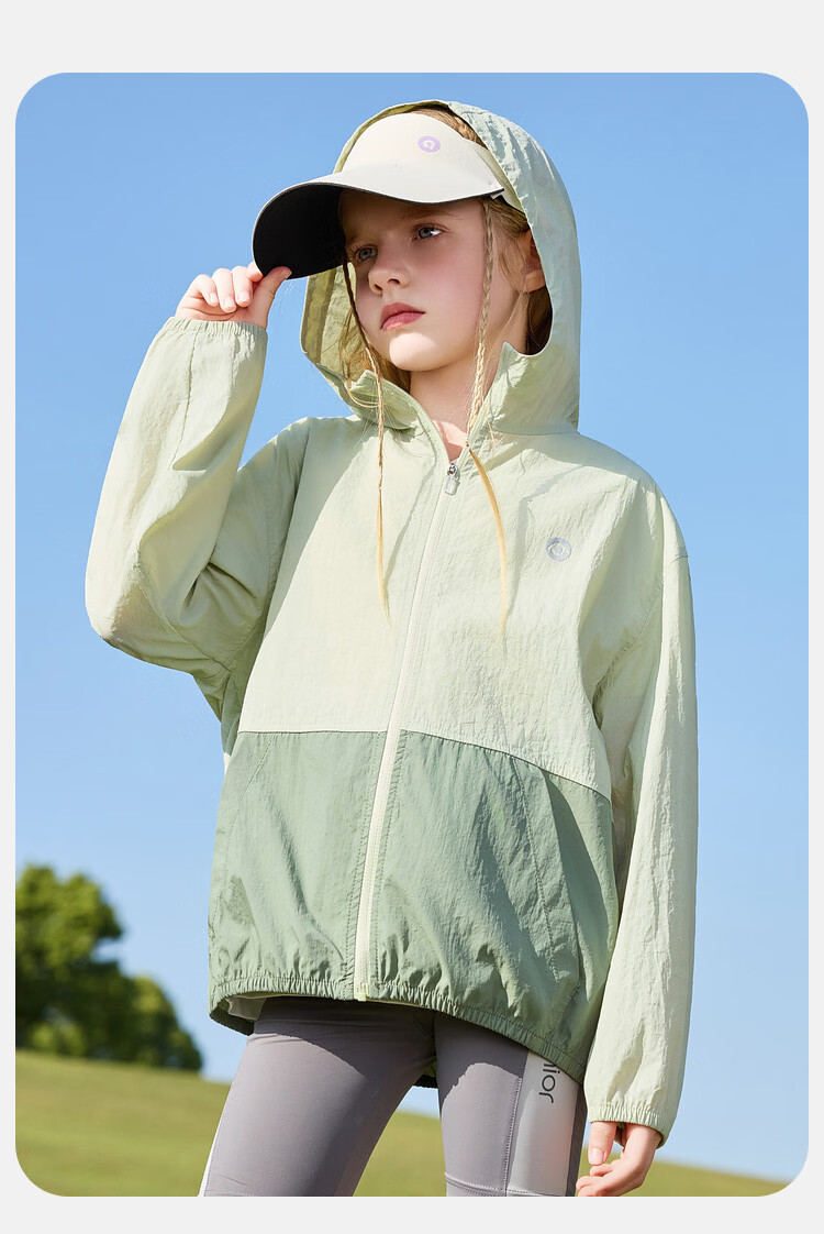 ASK JUNIOR Kids Summer Sun Protection Jacket Youth UV Protection Skin Jacket Girls Colorblock Air Conditioning Sunproof Coat 19
