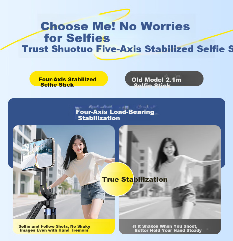 Shuotu [Smart Zoom] Selfie Stick Tripod, Portable Phone Stand, Travel Essential, Handheld Anti-Shake, 360-Degree Rotation, Concert Shooting, Douyin Live Streaming Floor Stand 5